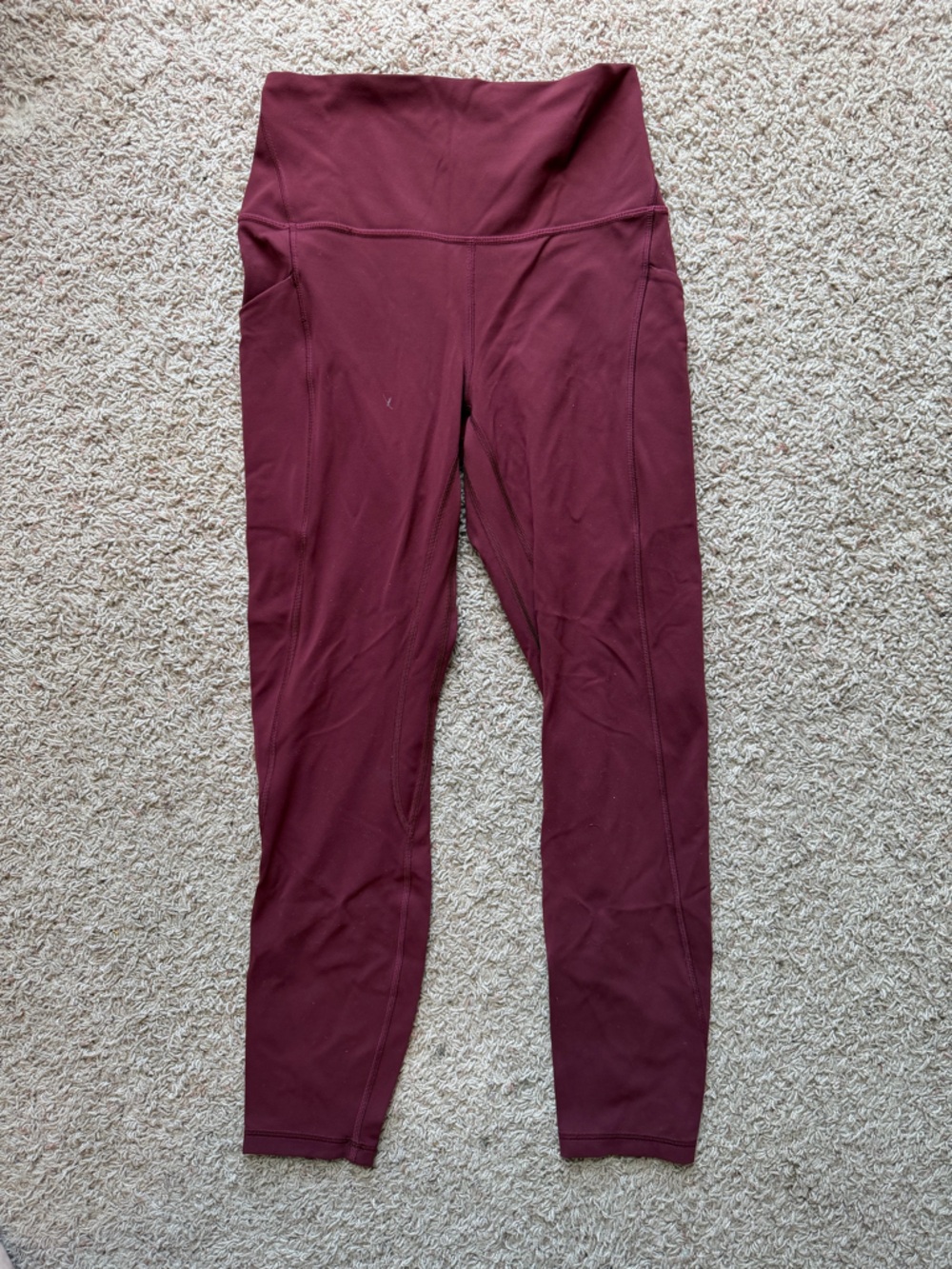 Lululemon Burgundy Athletic Leggings with pockets